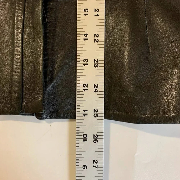 Calvin‎ Klein Collection Women's Lambskin Full Zip Leather Jacket Size 12 - Picture 12 of 12